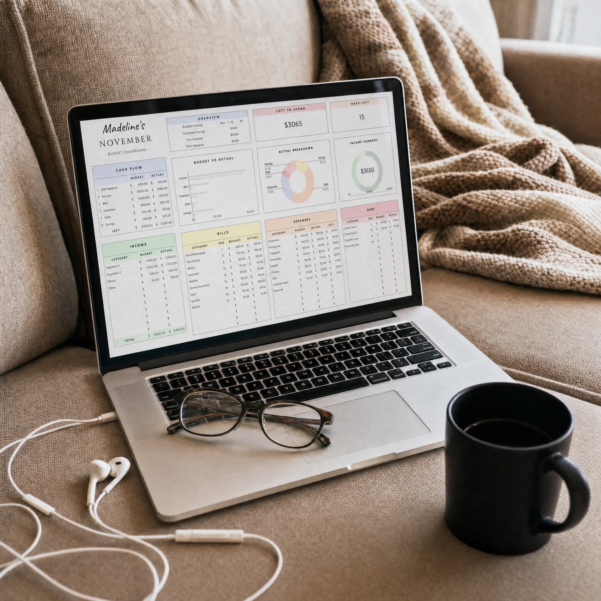 Monthly Budget Planner — Google Sheets & Excel