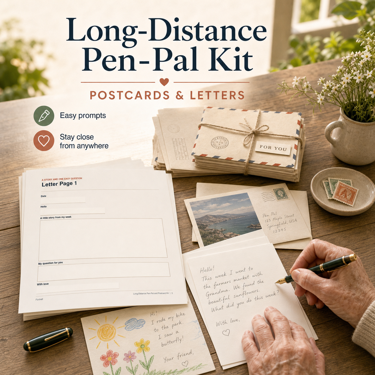 Long-Distance Pen-Pal and Postcard Kit — free bonus