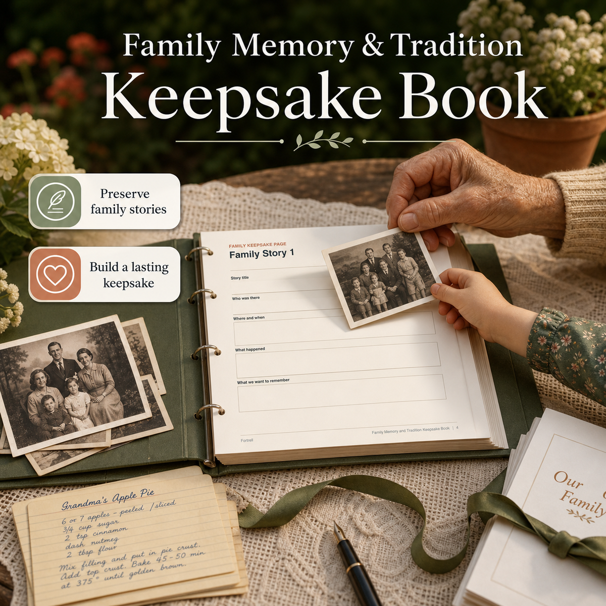 Family Memory and Tradition Keepsake Book — free bonus