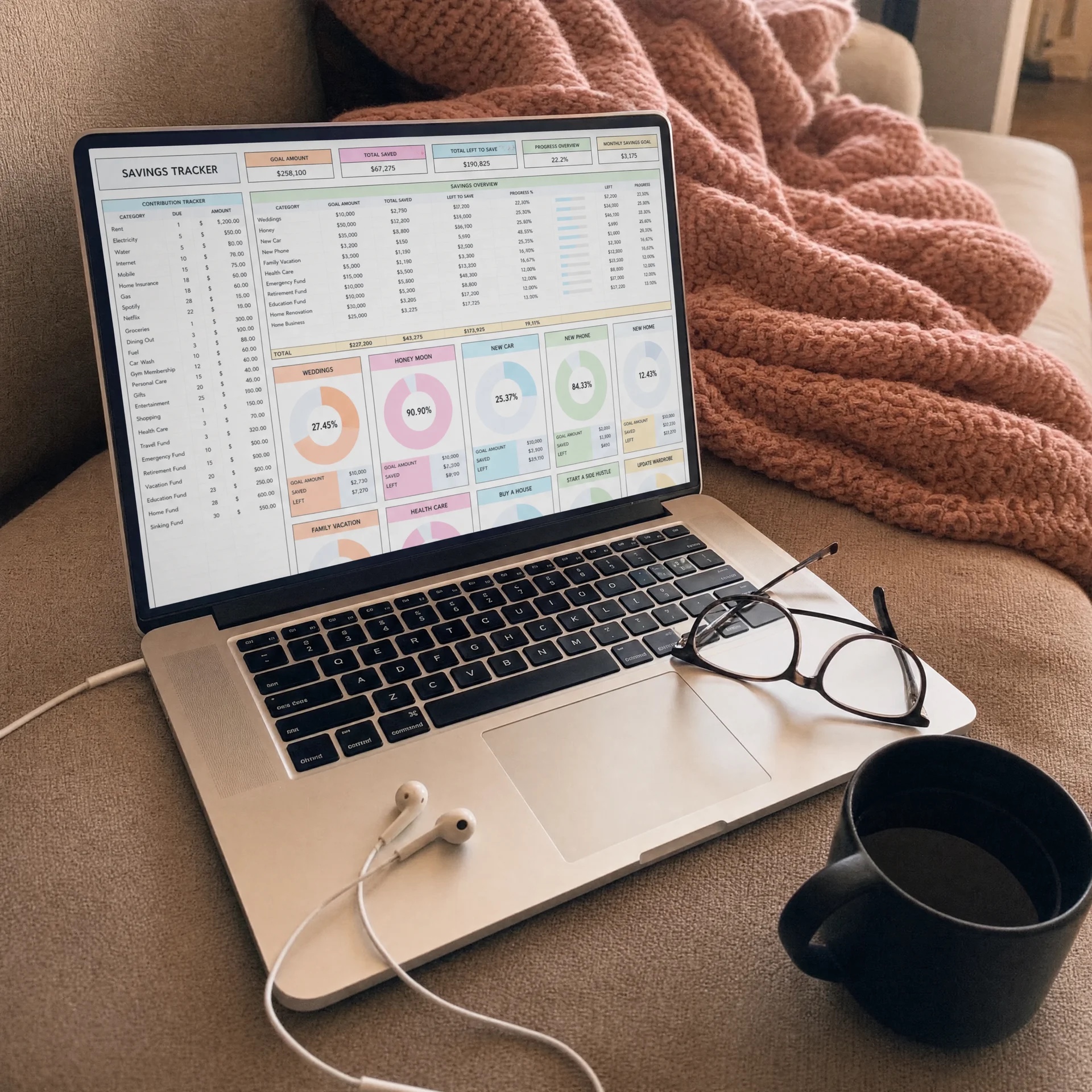 Habit Tracker Spreadsheet (Google Sheets & Excel)