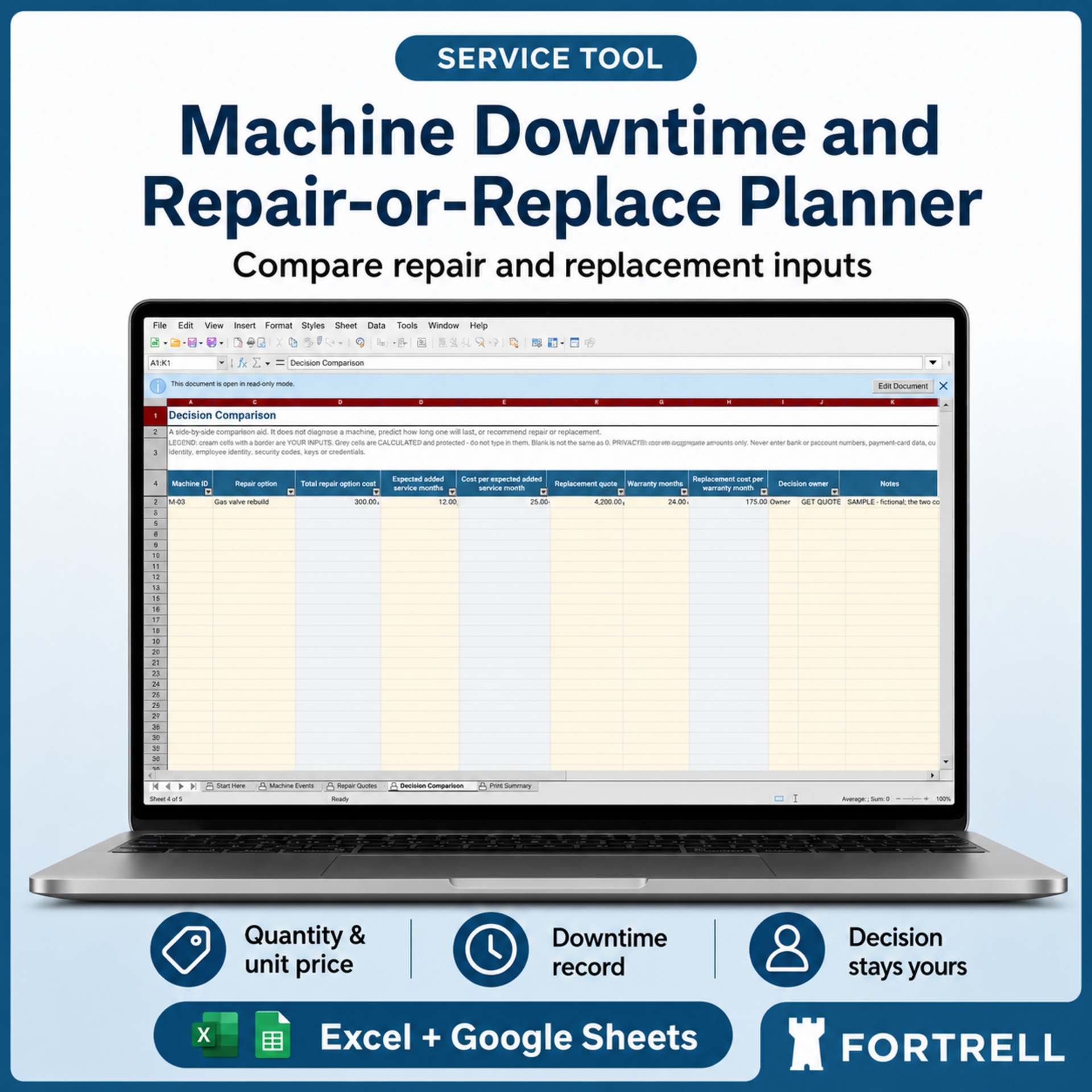 Machine Downtime and Repair-or-Replace Planner — free bonus