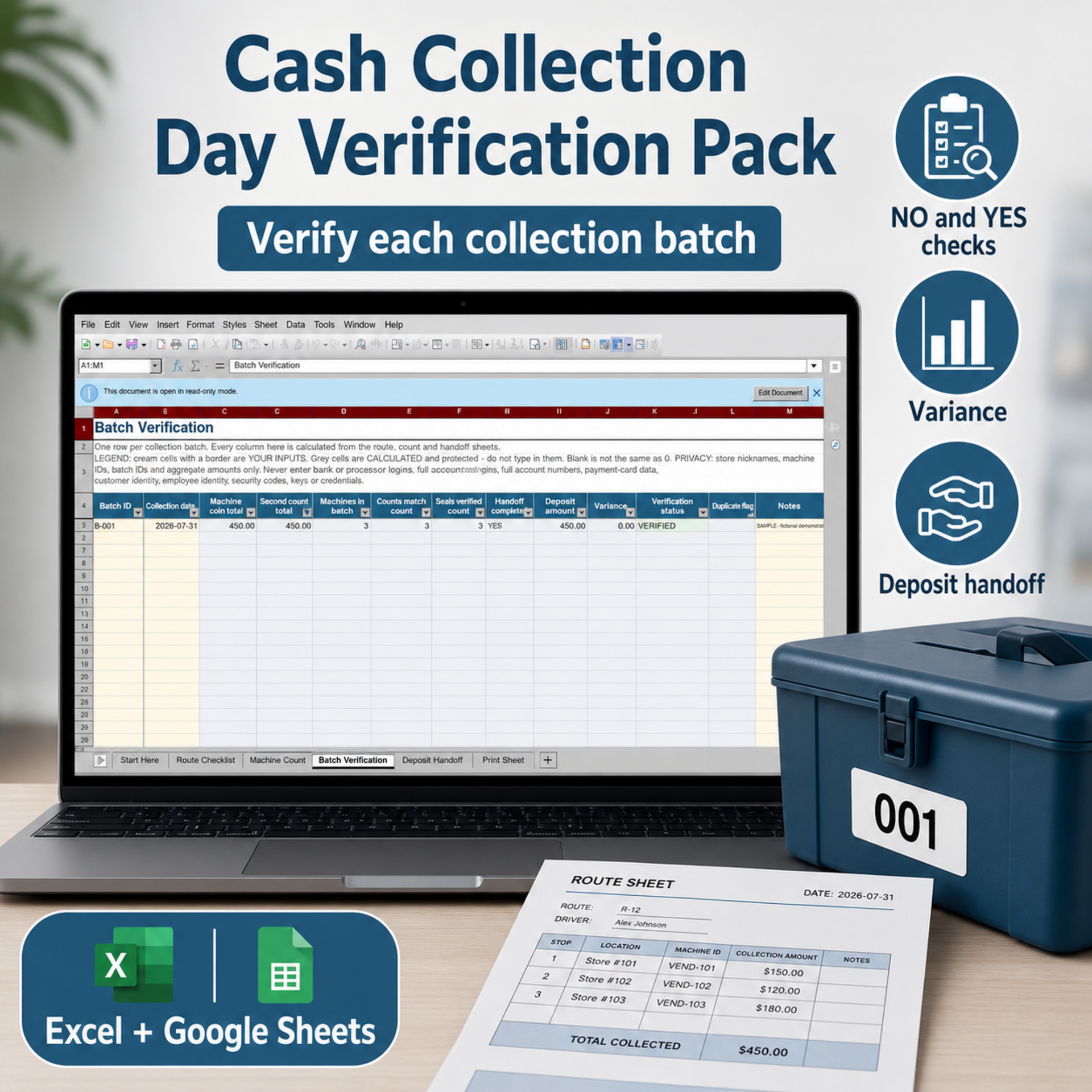 Cash Collection Day Verification Pack — free bonus