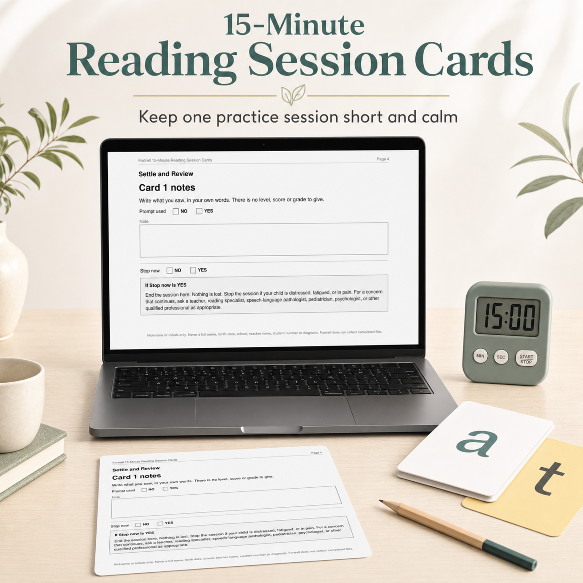 15-Minute Reading Session Cards — free bonus
