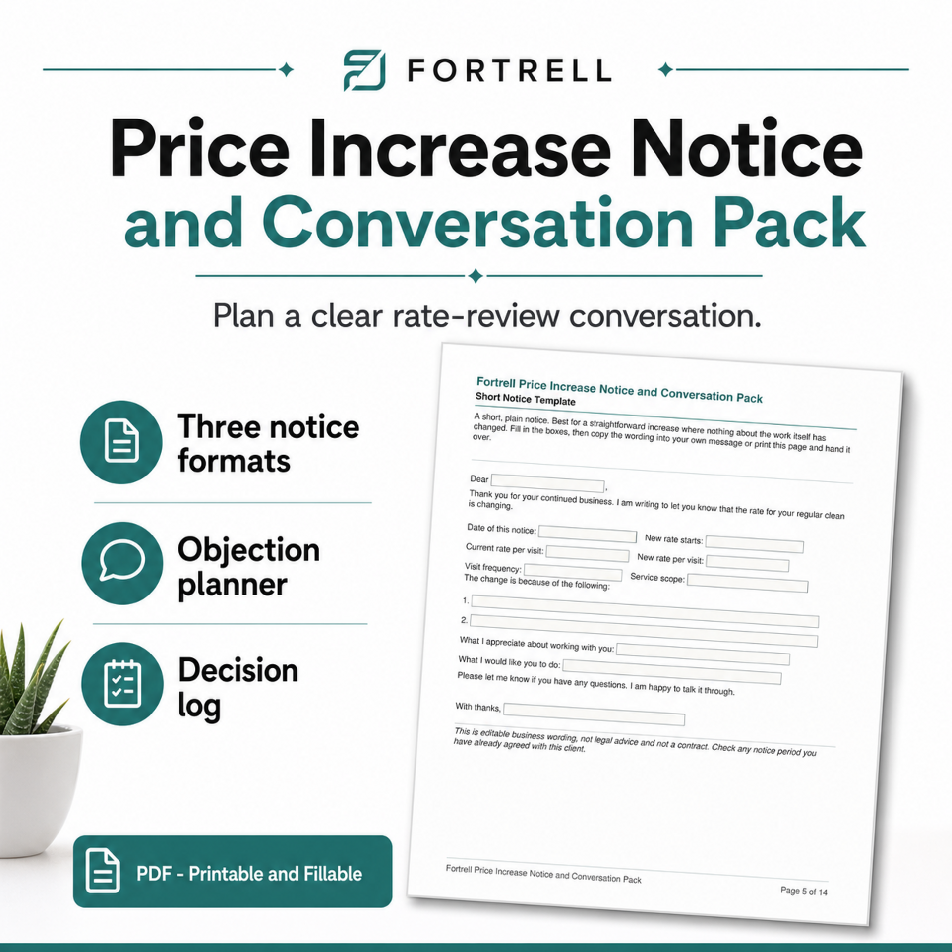 Price Increase Notice and Conversation Pack — free bonus
