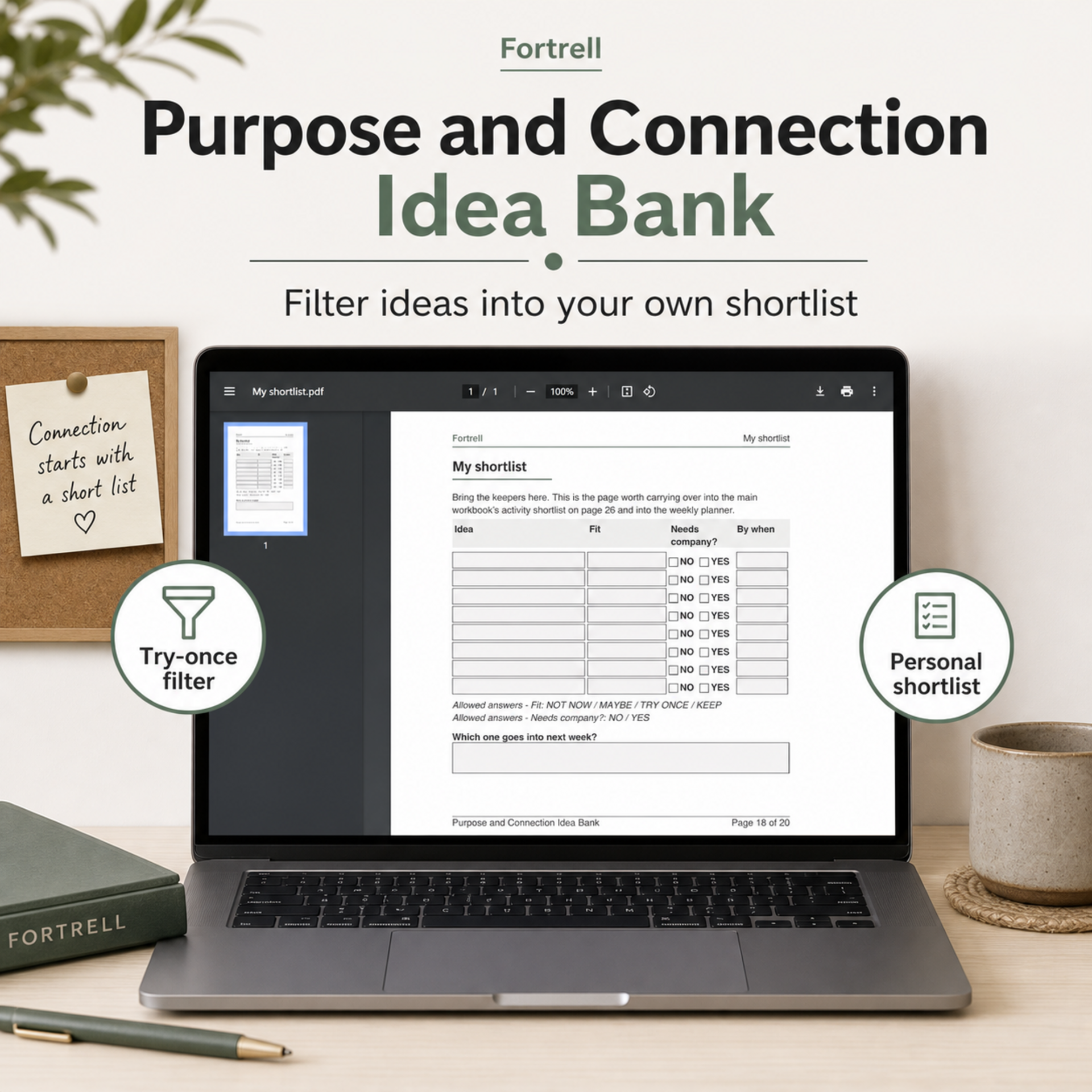 Purpose and Connection Idea Bank — free bonus