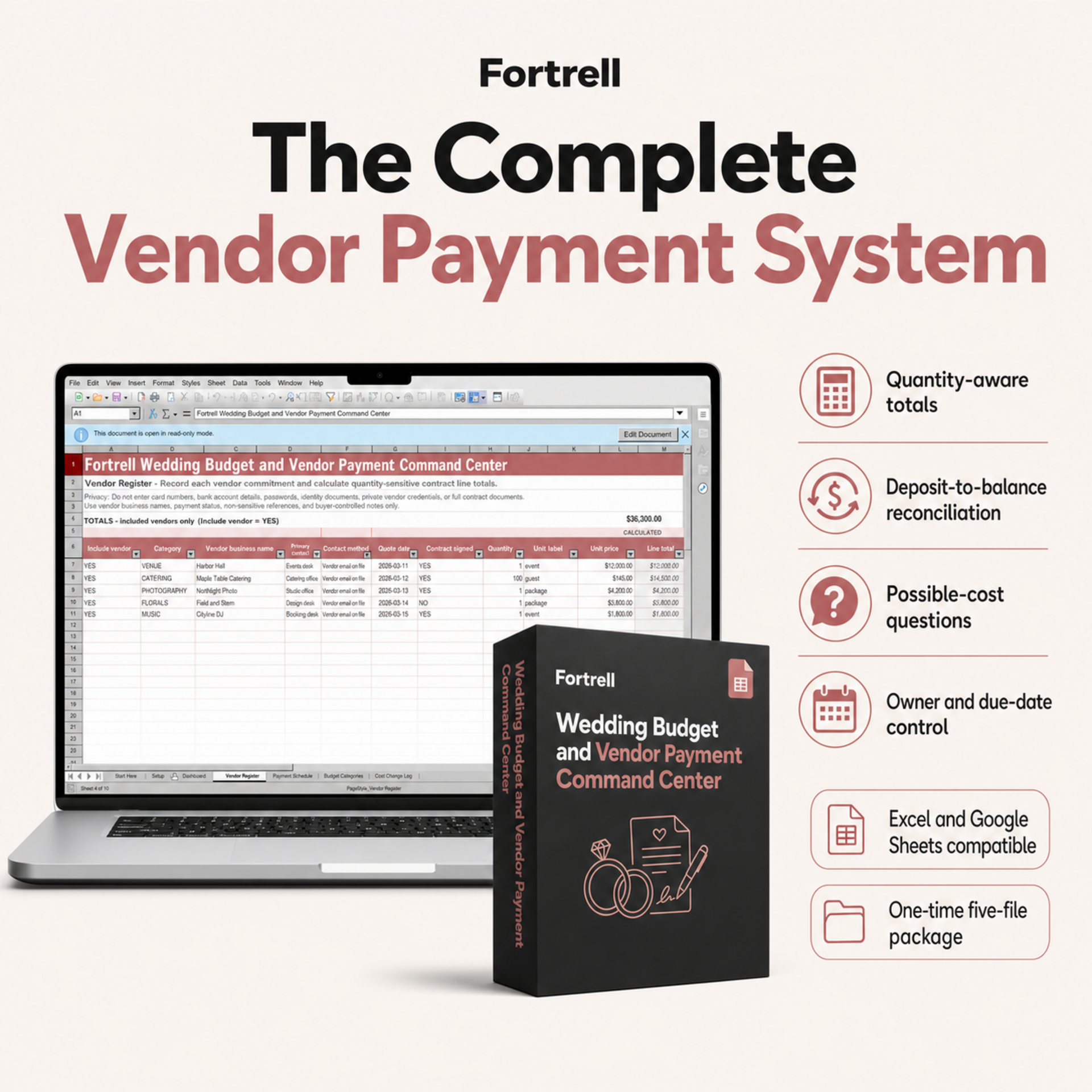 Wedding Budget and Vendor Payment Command Center product view 3