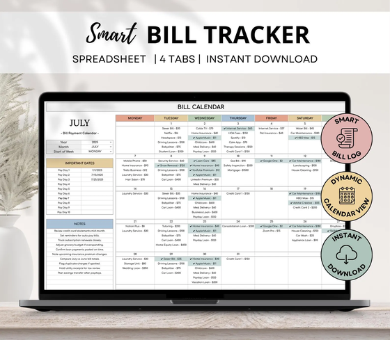 Bill Tracker — free bonus